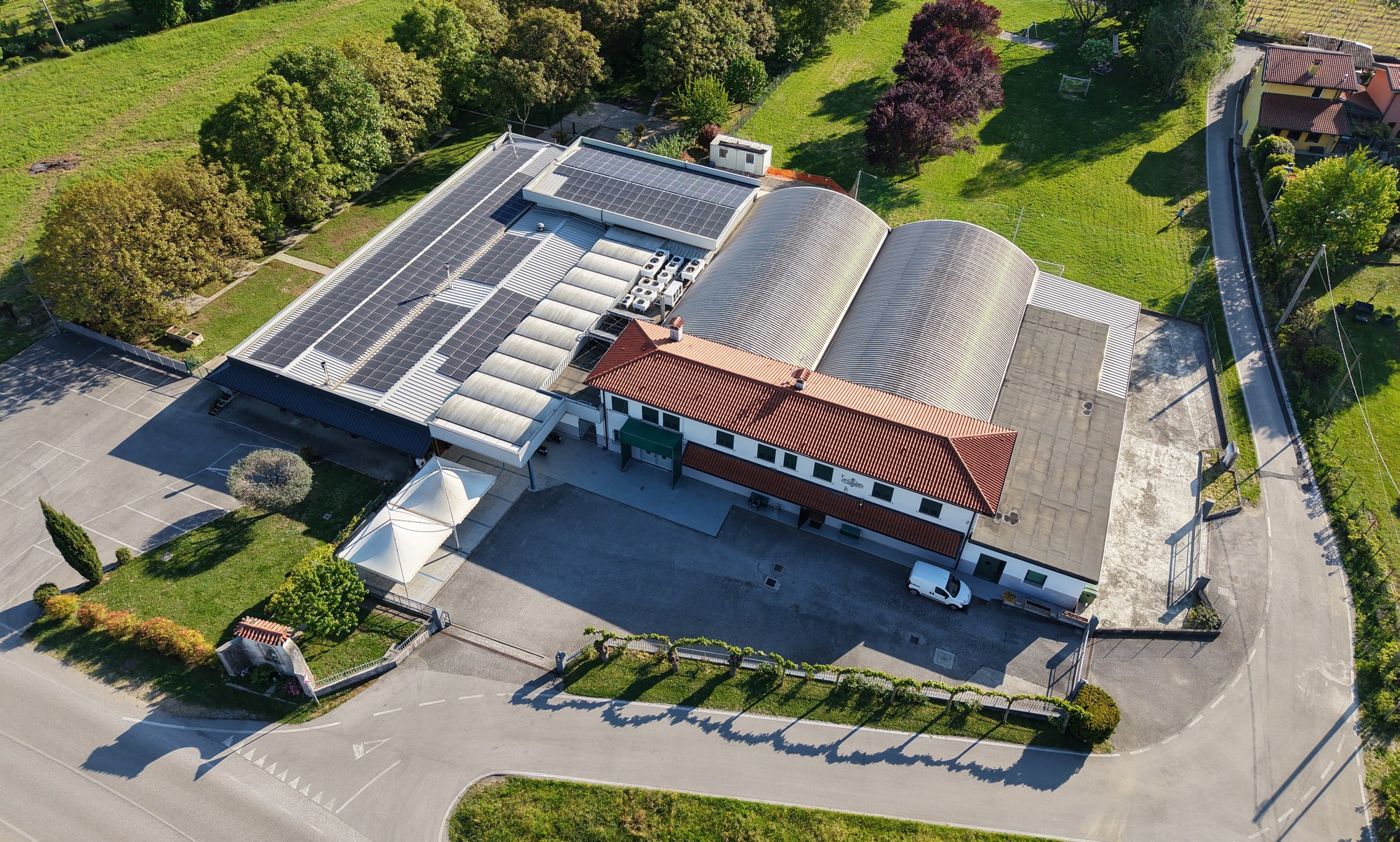 Aerial view of Prosciuttificio Il Camarin